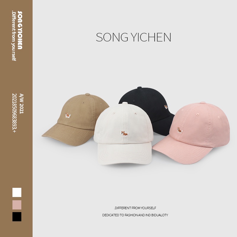 Mũ Lưỡi Trai Mềm Mại Chống Nắng In Hình Chú Chó Corgi Hoạt Hình Phong Cách Hàn Quốc Cho Nam Và Nữ