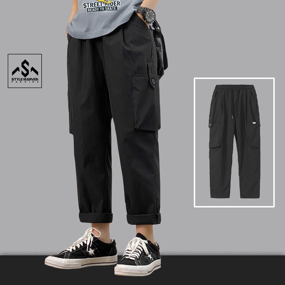 Quần jogger kaki nam ống suông STYLE MARVEN phối túi hộp cá tính - QUAN SM001