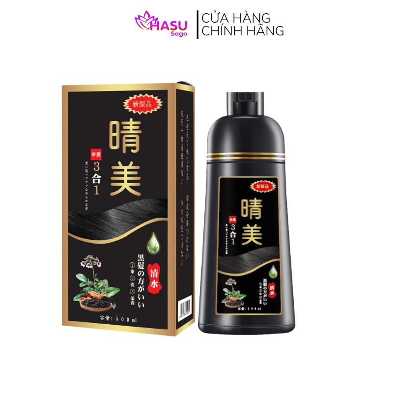 Dầu Gội KOMI Phủ Bạc Đen Tóc 500ml