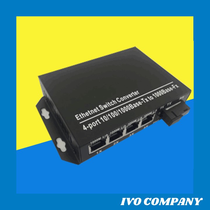 Thiết Bị Chuyển Đổi Converter Quang Điện Kiêm Switch POE 4 Cổng 1Gbps