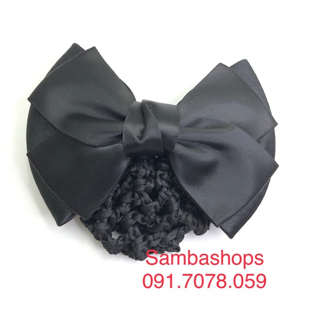 Kẹp búi lưới nơ, kẹp tóc lưới