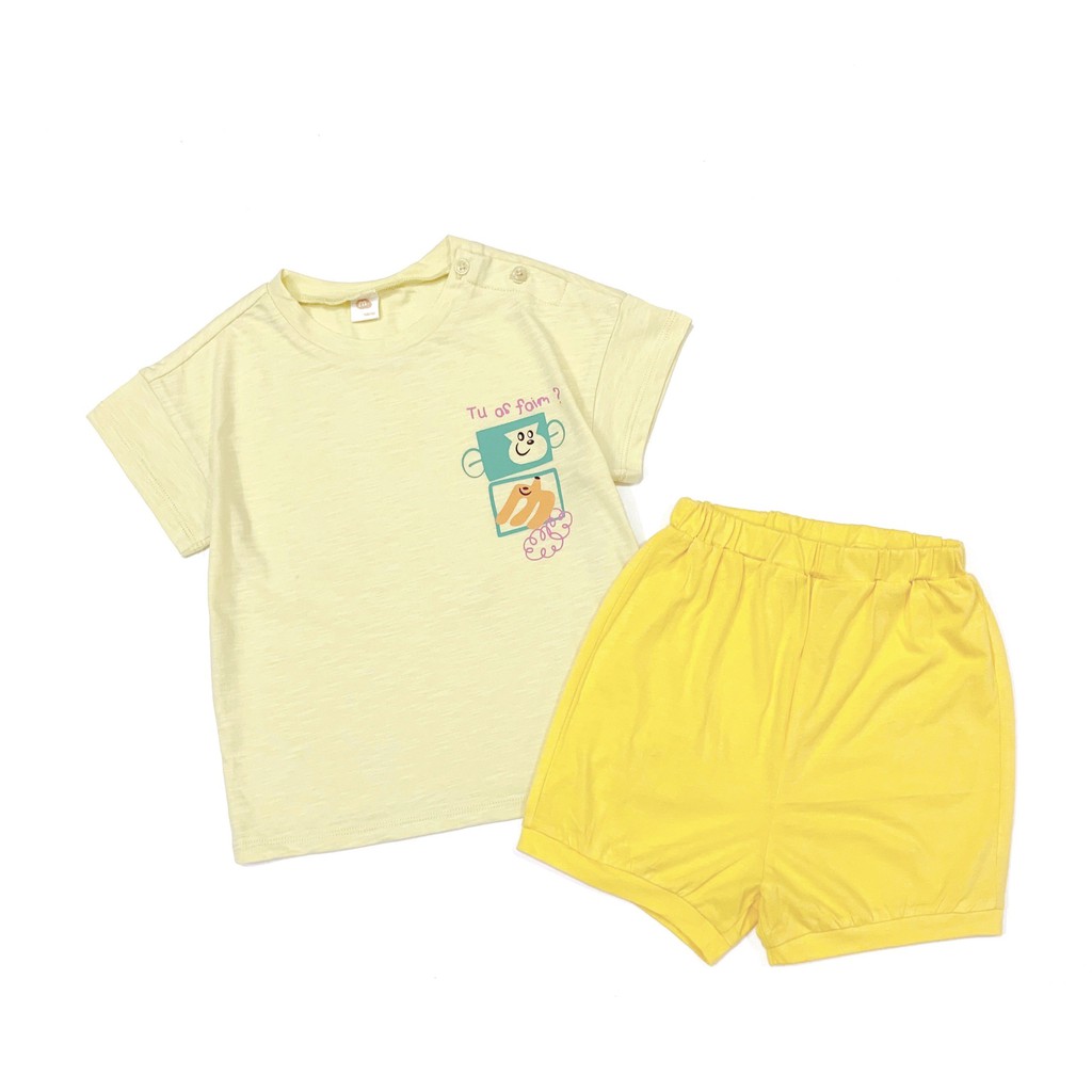 Bộ trẻ em cotton Milk Mile xuất Hàn hình chú khỉ