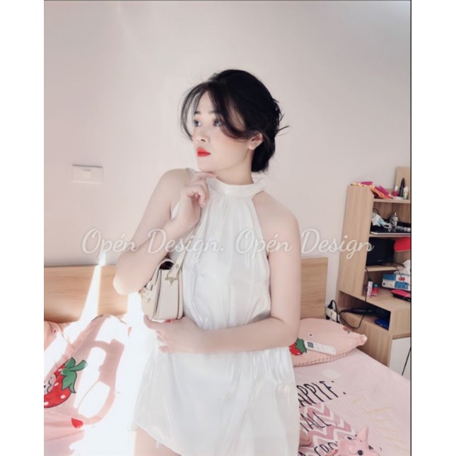  💓 ÁO YẾM TƠ MỸ THIẾT KẾ CAO CẤP 💓FREESHIP 💓YẾM CHẤT LIỆU TƠ ÓNG MỸ CÓ DÂY CỘT NƠ