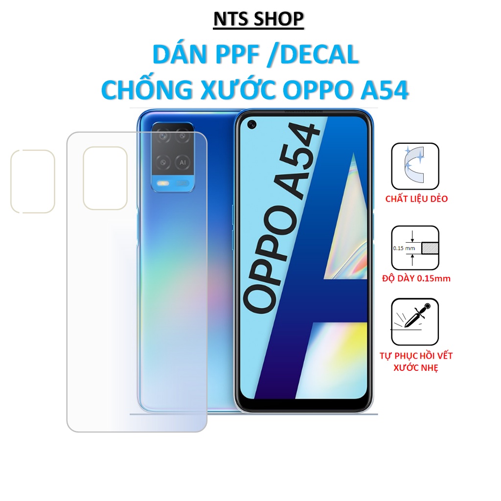 Dán PPF/DECAL chống xước mặt sau OPPO A54