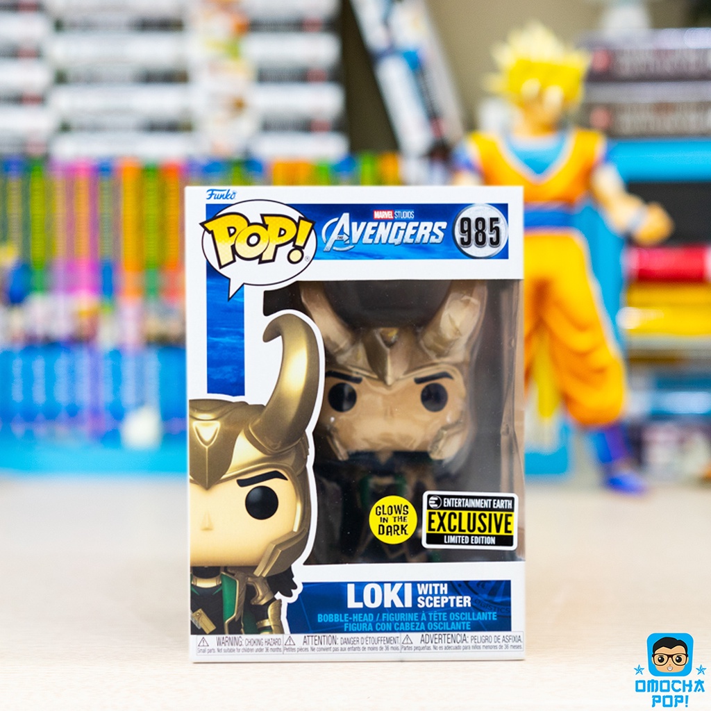 Mô hình chính hãng Funko Pop Avengers Loki with Scepter - Entertainment Earth Exclusive