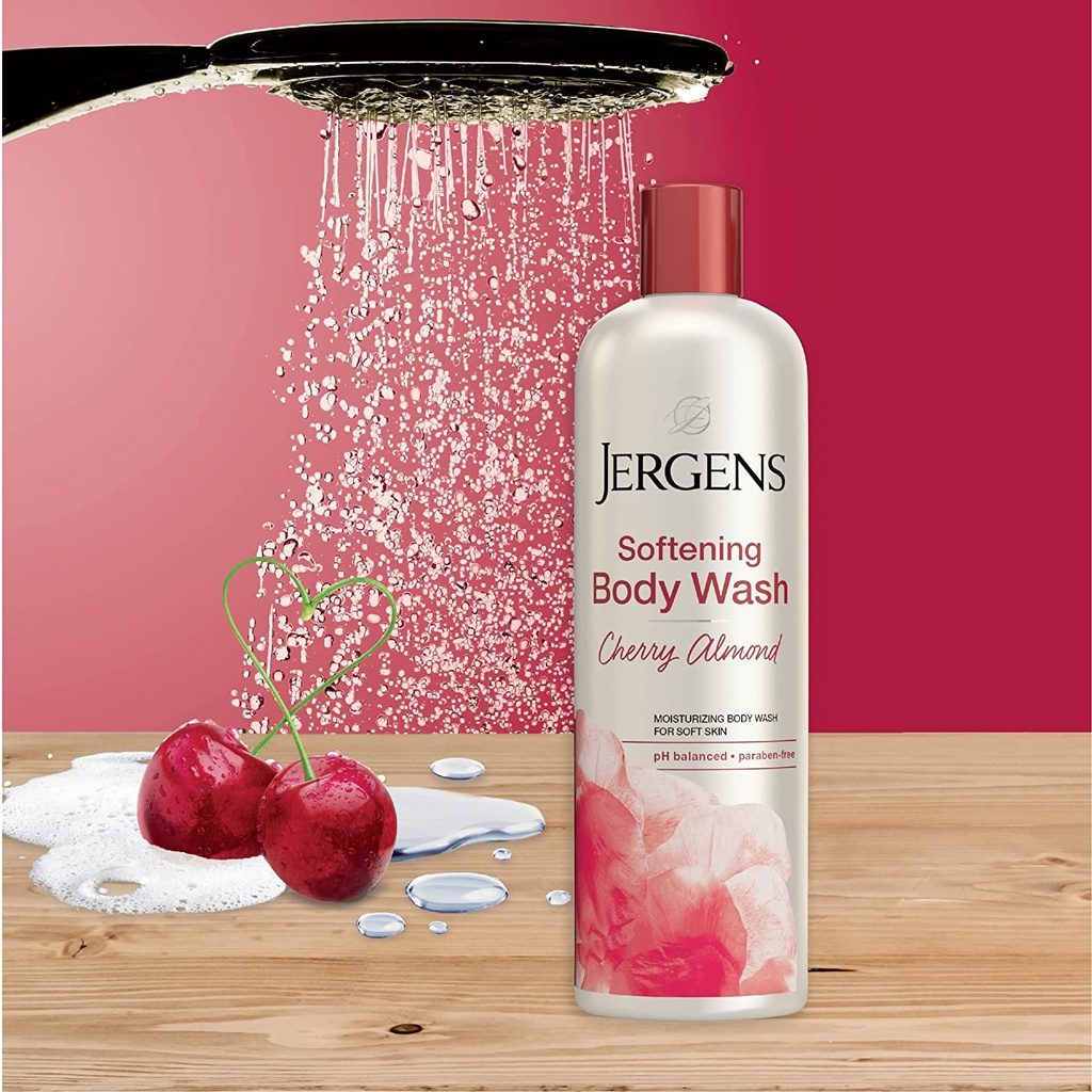 Sữa tắm giúp mềm da Jergens Softening cherry almond body wash 650ml (Mỹ)