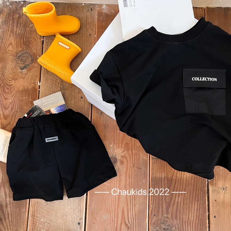 [SET BÉ TRAI] Bộ COTTON túi ngực hàn xẻng cho bé trai