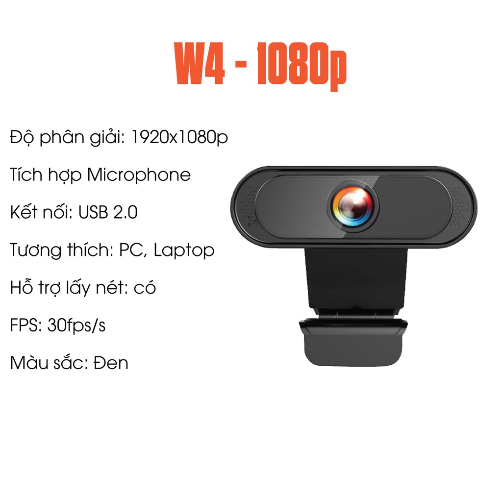 ✅Webcam Máy Tính, Webcam mini Full HD 1080P Có Mic-USB kẹp màn hình, Học Online Qua ZOOM - Gọi Video Zalo