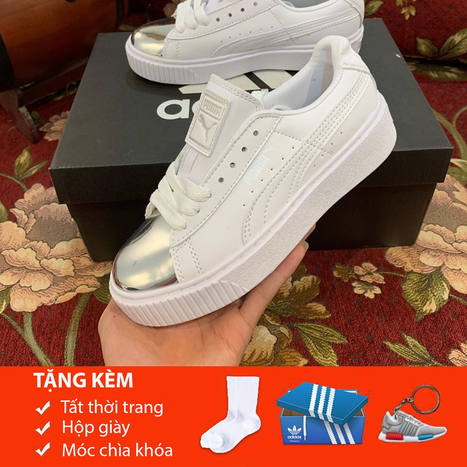 [Free Ship+Tặng Quà] Giày Pumaaa Mũi Bạc Nữ