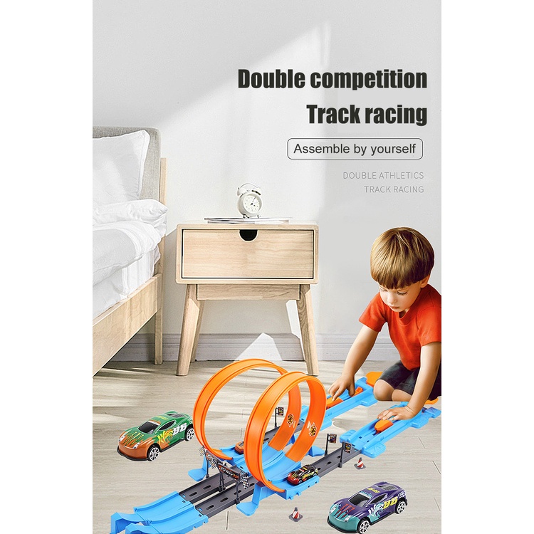 LazToy Bộ Bánh Xe Đua Bán Chạy 40 Chiếc Bộ Đồ Chơi Xe Lửa Thomas Train Builder Tự Làm Hotwheels Eject Đường Sắt Xe Đồ Chơi Thiết Lập, Thanh Ray Tốc Độ Điện Hai Lớp Lắp Ráp Xe Đồ Chơi Gốc Đồ Chơi Quà Sinh Nhật Cho Bé Trai Và Bé Gái Tuổi Teen