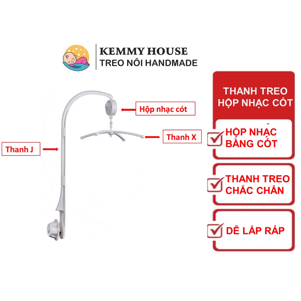 (Mã ưu đãi) Thanh treo nôi hộp nhạc vặn cót 1 bài