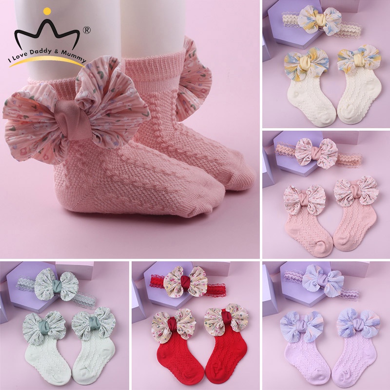 Set 2 Băng Đô Đính Nơ / Hoa Xinh Xắn Cho Bé Gái