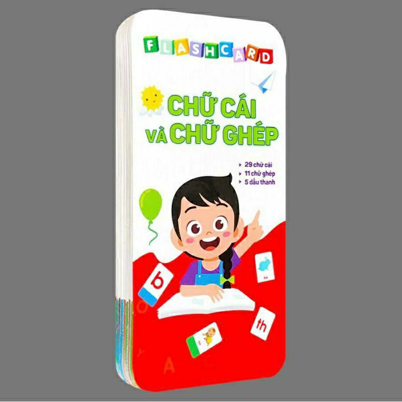 Sách - Flashcard thẻ chữ cái và chữ ghép đánh vần tiếng việt