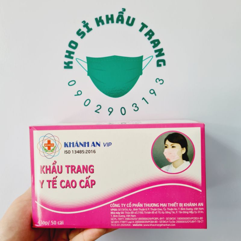 [Giá Sỉ] Khẩu trang y tế Khánh An VIP 4 lớp kháng khuẩn hộp 50 cái