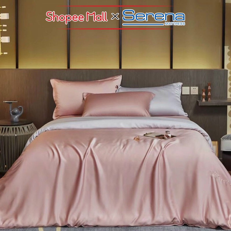 Bộ Vỏ Chăn Ga Gối 5 Món Tencel 80s SERENA Cao Cấp Set Chăn Ra Drap Grap Nệm Đệm Trần Bông Trải Giường Sang Trọng Cao Cấp