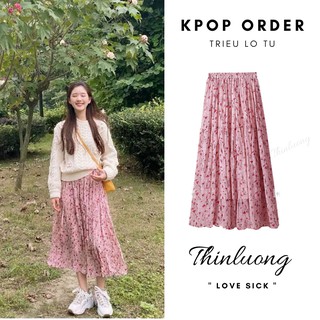 Váy hoa màu hồng trendy xinh xắn giống Triệu Lộ Tư 2020