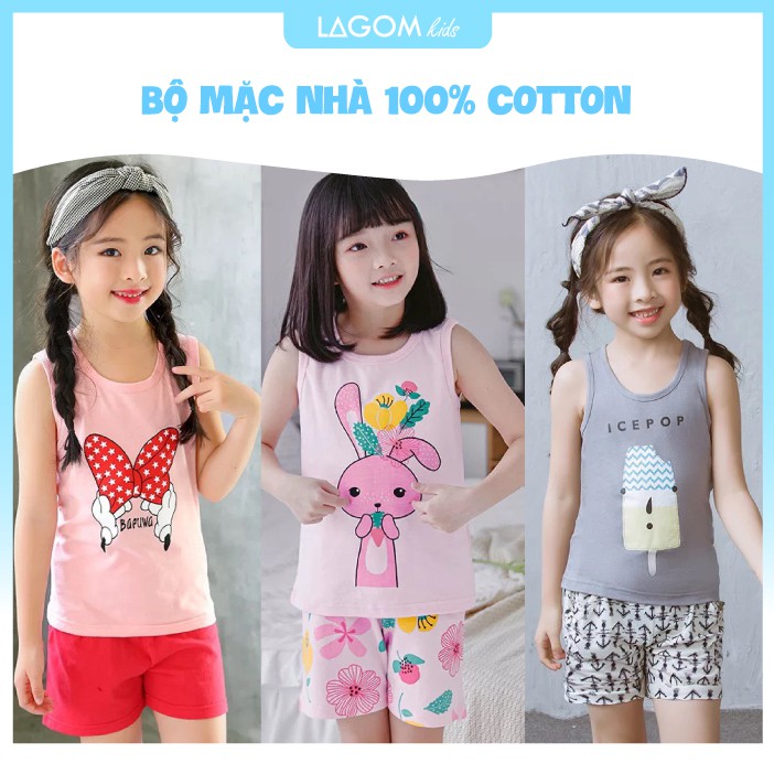 [SALE SỐC]  Bộ Quần Áo Bé Gái Mặc Nhà Cotton Mềm Mịn 🌿 Bộ Đồ Bé Gái Mùa Hè Cao Cấp