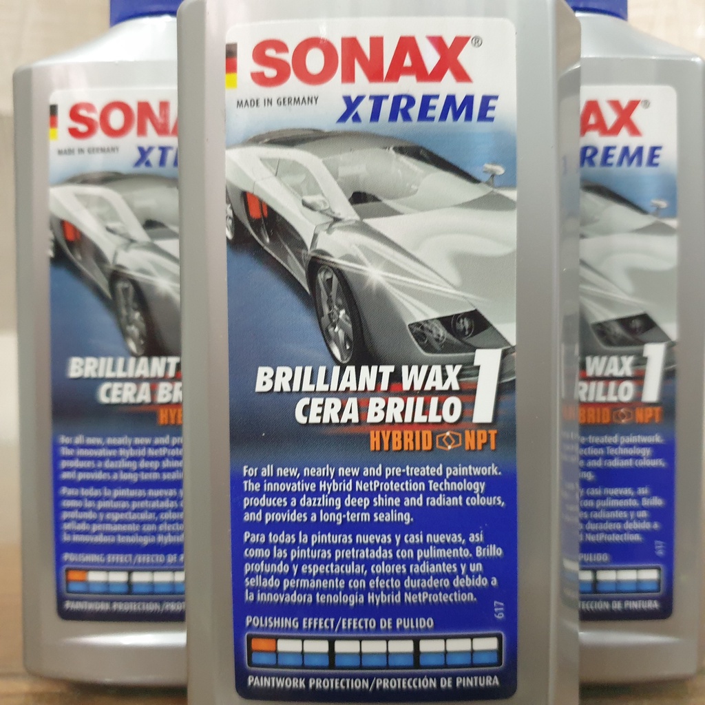 Kem Phủ Bảo Vệ Bề Mặt Sơn Sáng Bóng, Hiệu Ứng Lá Sen Sonax Xtreme Brilliant Wax 1