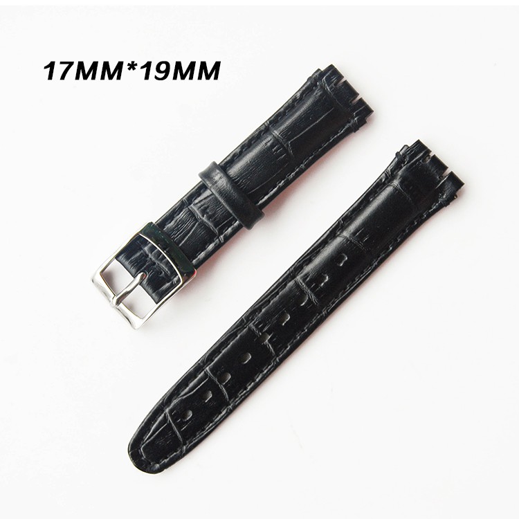 Swatch Dây đeo đồng hồ thay thế bằng da cho cả nam và nữ 17x19mm 19x22mm