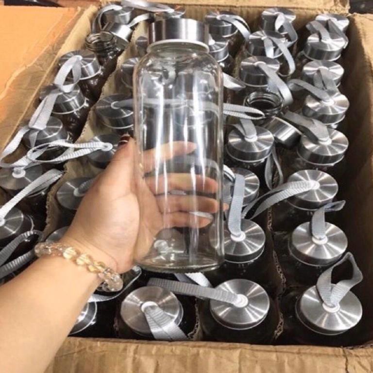Bình Thuỷ Tinh Đựng Nước Dây Xách Tiện Lợi.