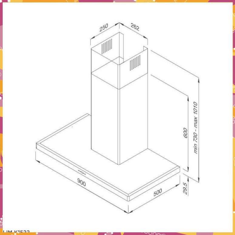 Máy hút khói , khử mùi gắn áp tường Malloca SLIM K1522 , chất liệu sơn tĩnh điện màu đen ( Phân Phối Chính Hãng )