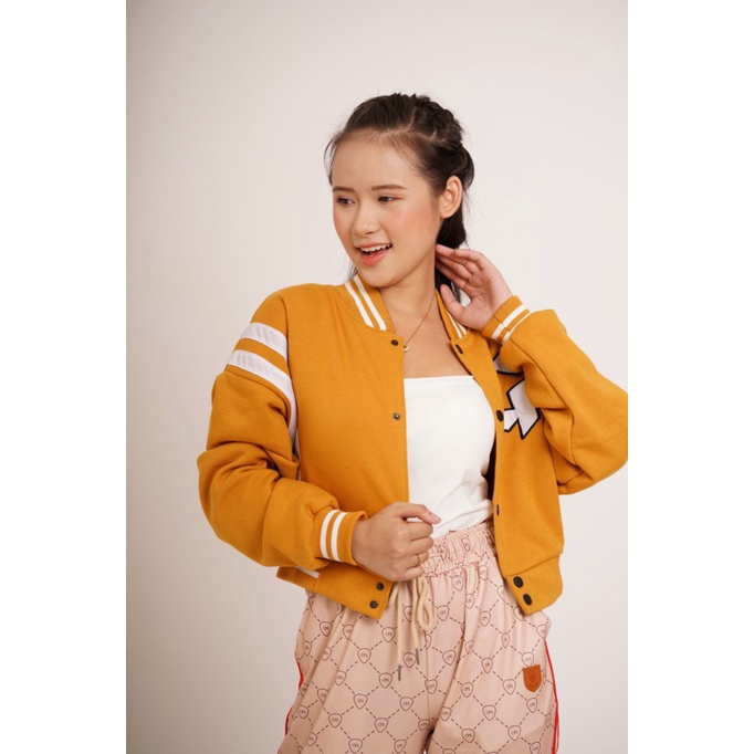 Áo Khoác Bomber Nữ Croptop Chữ G Chất Nỉ Ngoại Dày Dặn Form Chuẩn Mặc Đẹp Thoải Mái [NEW UNISEX]