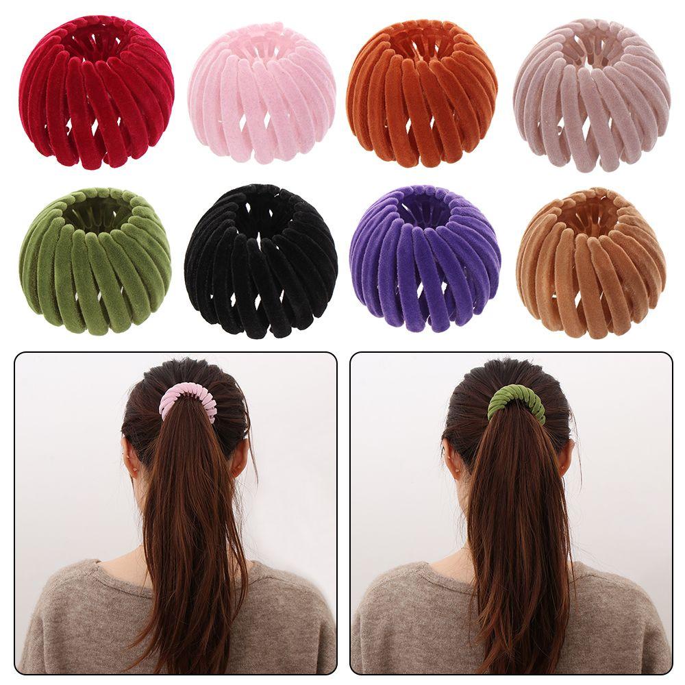 Kẹp Tóc Móng Vuốt Vải Nhung Hình Tổ Chim