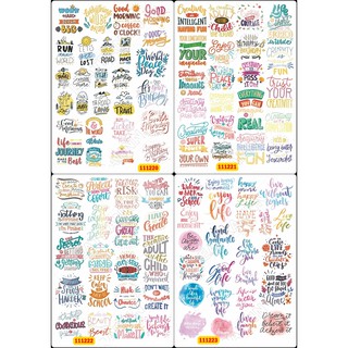 Sticker Washi A4 [ SLOGAN + QUOTE ] Dạng Lì Trang Trí Bullet Journal Siêu Đẹp 11122019