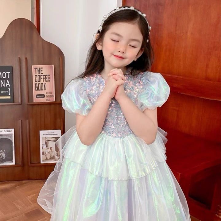 Cô gái mùa hè váy công chúa cô bé elsa váy thời trang váy khiêu vũ trẻ em mới xinh đẹp Pettiskirt