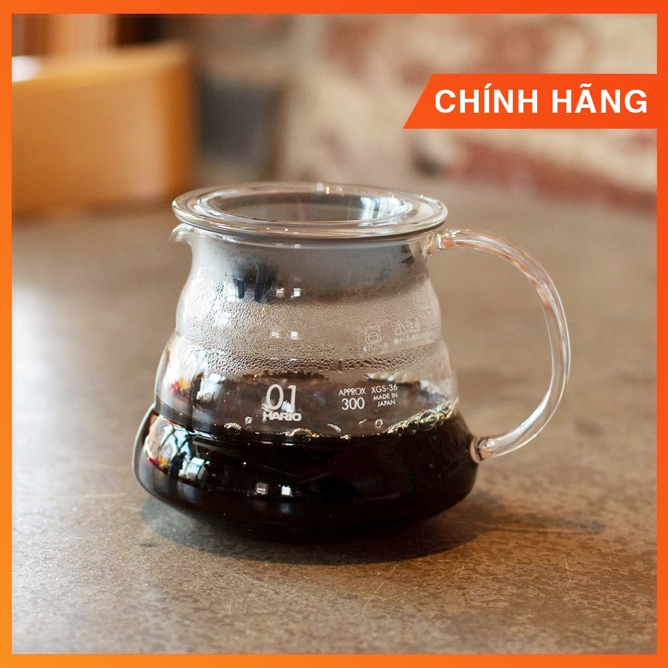 Bình server Hario đựng cà phê bằng thủy tinh size 01 (360ml) và 02 (600ml)