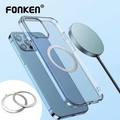Set 1/5 nhẫn đỡ Fonken kim loại có thể gắn giá đỡ từ tính xe hơi hỗ trợ sạc không dây Qi cho Huawei Xiaomi iPhone 12 13 