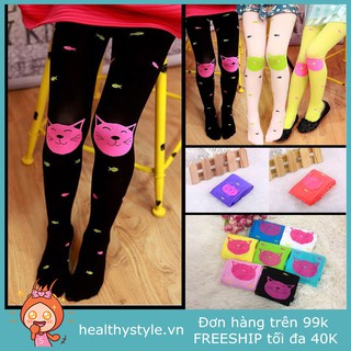Quần tất họa tiết hình mèo đáng yêu dành cho bé