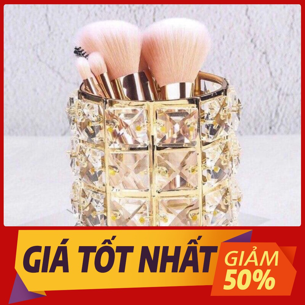 [Sale toàn shop] Lọ đựng cọ trang điểm pha lê