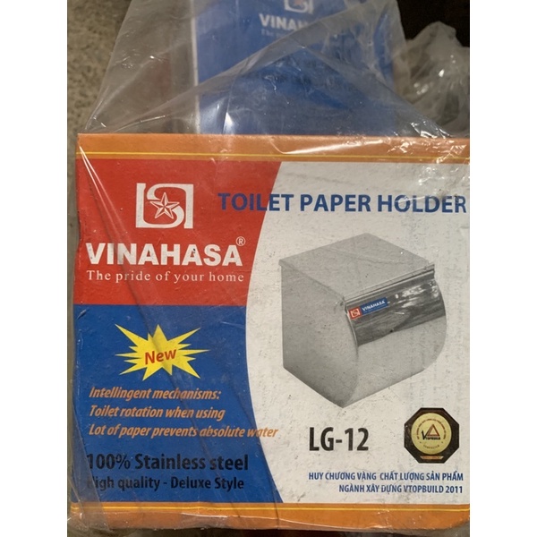 Lô giấy kín vinahasa LG-12 chống nước  cao cấp, vật liệu inox 201, dầy 0,6mm, bề mặt đánh bóng