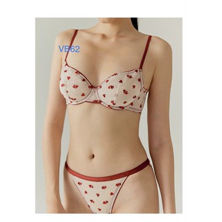 VB61, bộ đồ lót mút mỏng có gọng họa tiết dễ thương shop về lại 3 màu size 34/36.