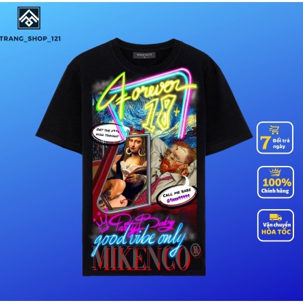 [COD  Áo T-Shirt unisex MIKENCO Vangogh AR TECHNOLOGY