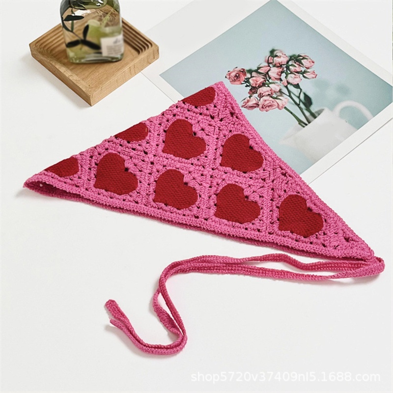 Khăn Turban Quấn Đầu Co Giãn Họa Tiết Trái Tim