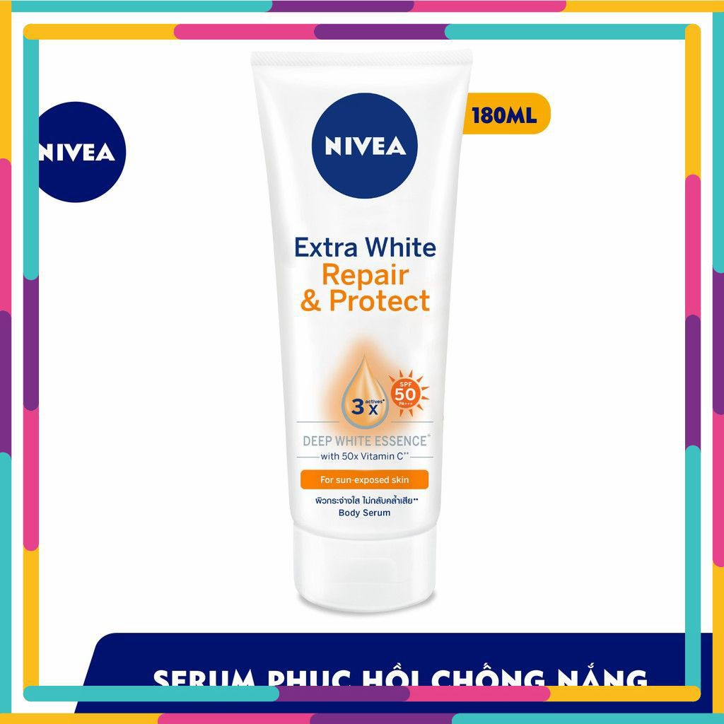 TINH CHẤT DƯỠNG THỂ NIVEA - Extra White Repair & Protect Serum SPF50 180ml - MYLA SHOP