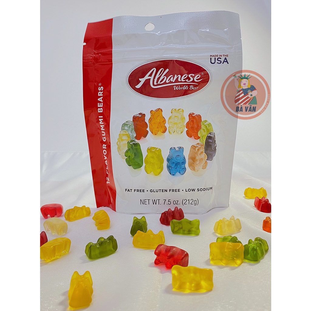 Kẹo dẻo gấu Albanese 12 vị 2 size
