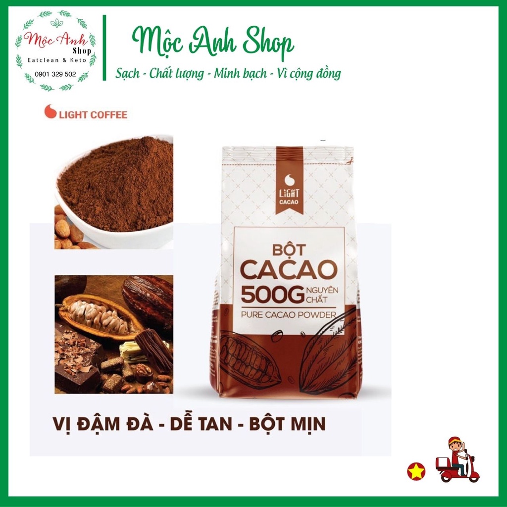 [Giao Hoả Tốc HCM] Bột Cacao Nguyên Chất Light Coffee Gói 500g_Giúp Cơ Thể có cảm giác No lúc Keto Cùng Đừong Ăn Kiêng