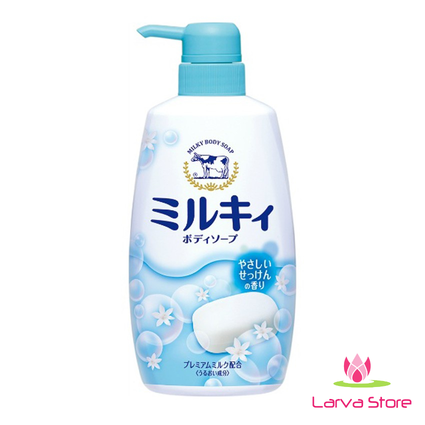 Sữa tắm dưỡng da Milky Cow hương hoa cỏ 550ml Hàng Nhật nội địa - Larva Store