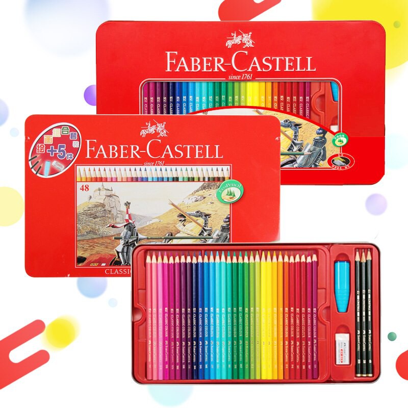 [24/36 Màu - Hộp Thiếc] Chì Màu Classic Knight Faber-Castell