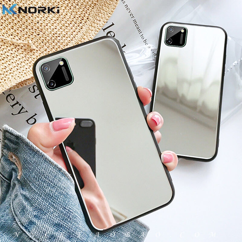 Ốp Điện Thoại Có Gương Trang Điểm Cho Realme 8 C1 C2 C3 C12 C15 C25 C25S V15