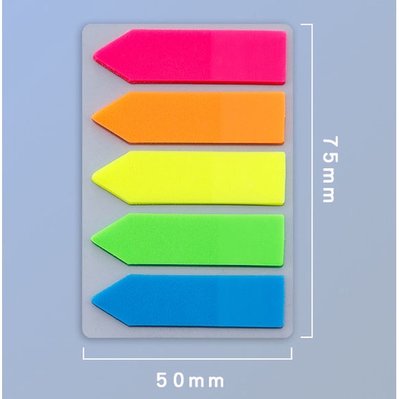 Set 100 Tờ Giấy Ghi Chú Hình Mũi Tên Màu Sắc Huỳnh Quang