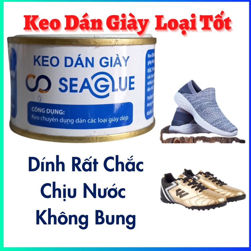 Keo Dán Giày Thể Thao Seaglue Lon 100gr , Chất Keo Trong Suốt, Chịu Nước Tốt, Dính Rất Chắc , Độ Đàn Hồi Cao Khi Sử Dụng
