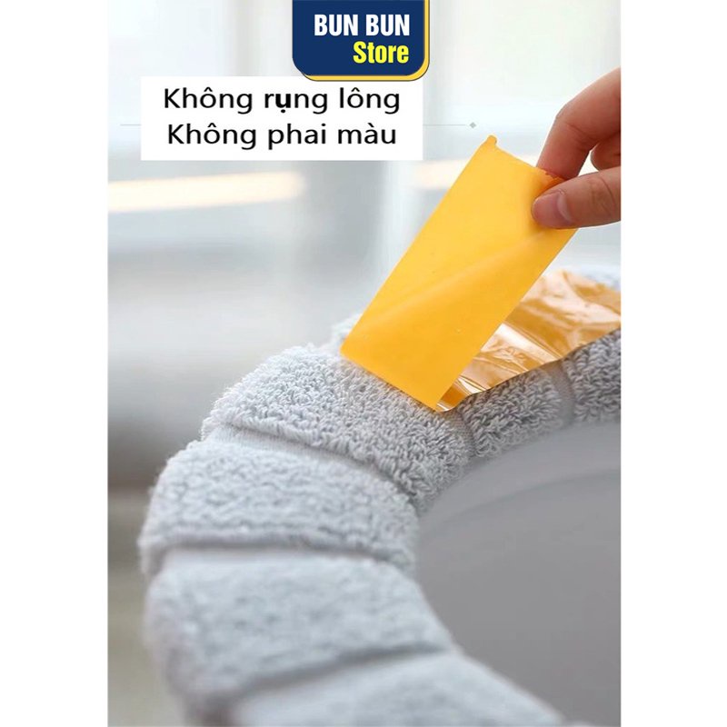 Miếng lót bồn cầu nỉ bông chống lạnh mông mùa đông