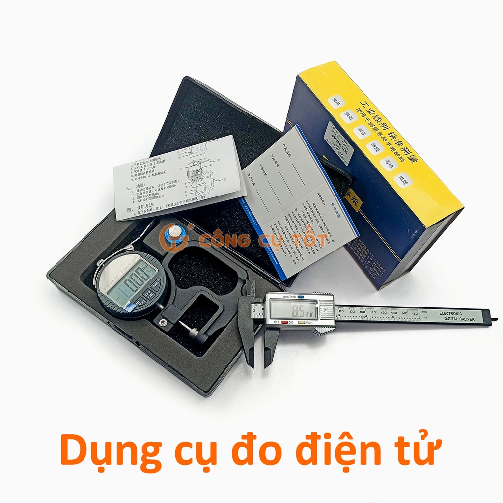 Thước đo độ dày điện tử hiện số 0-12.7mm độ chia 0.01 và 0.001