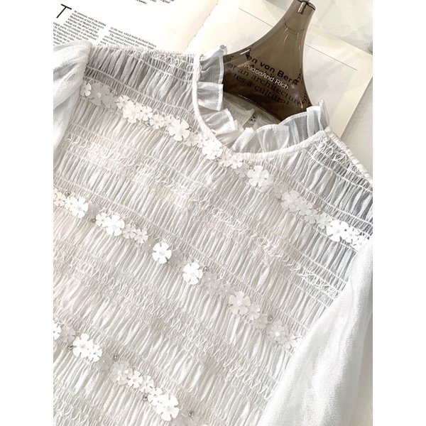 Áo dài tay bồng thiết kế thanh lịch nhẹ nhàng cho nữ thương hiệu thời trang cao cấp