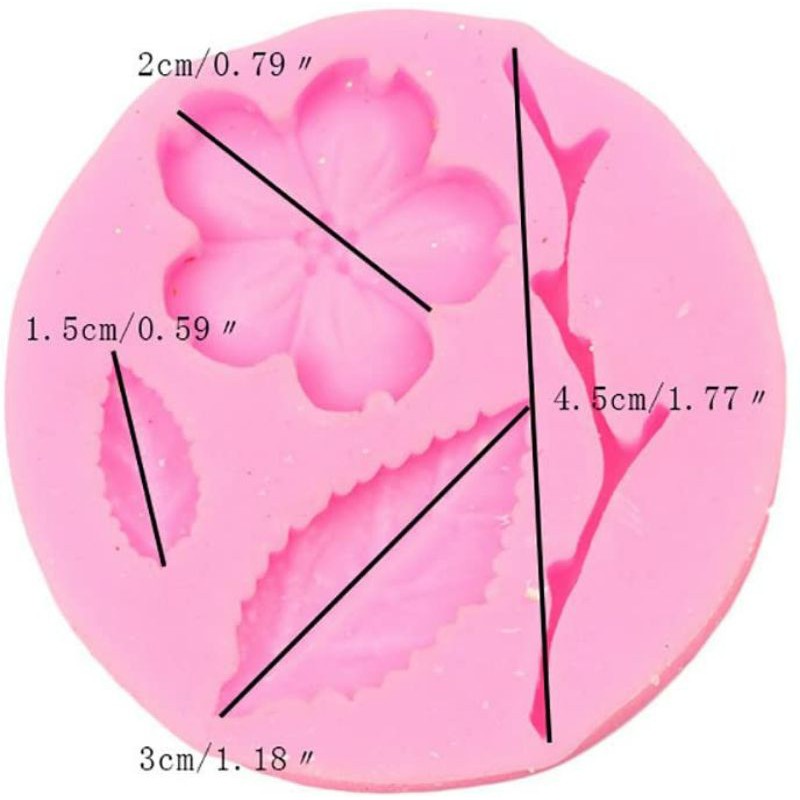 Khuôn silicon cành lá hoa đào