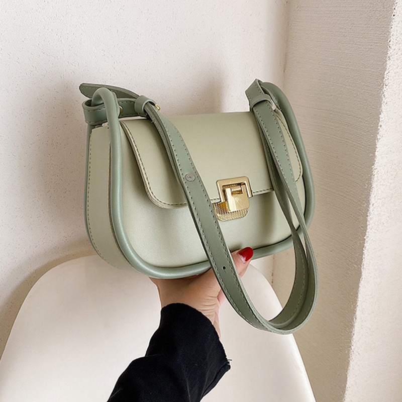 Túi xách messenger IELGY hình vuông nhỏ phối màu tương phản thời trang cho nữ